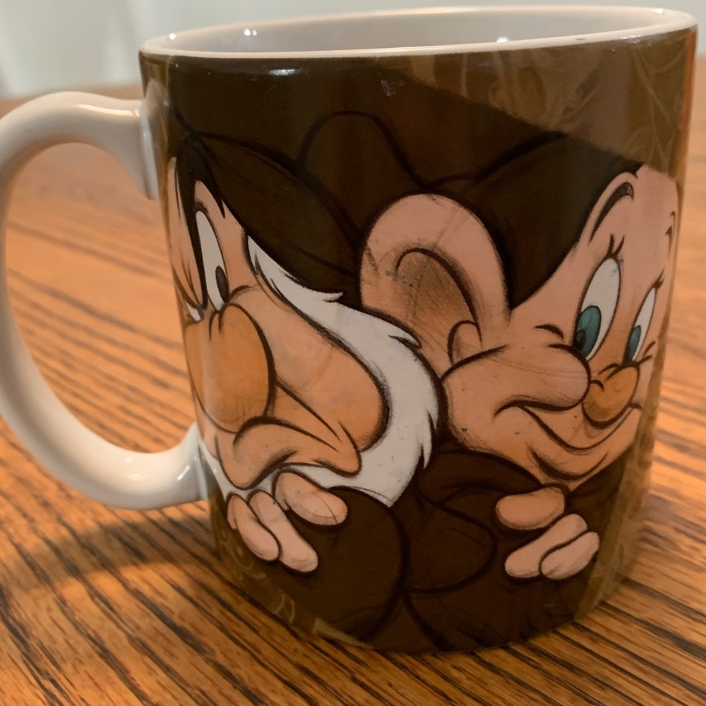 DisneyStore Sven Dwarfs Grumpy Dopey Sketch Mug!